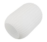 FOYTOKI White Glass Lamp Shade for Pendant Light and Wall Sconces, Cylinder Globe Shape with Sophisticated Striped Glass, Easy to Clean and Versatile Compatibility for Dining Room