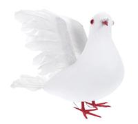 FOYTOKI White Winged Dove Wedding Pigeon Decor with Vivid Appearance and Easy Mounting, Foam and Plastic Material for Graduation Ceremony and Model Landscape Decoration
