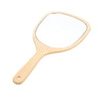 FOYTOKI Women Vanity Mirror Travel Makeup Mirror Portable Wooden Handle Handheld Cosmetic Tool Lightweight Compact Design for Daily Use And-the-go Makeup