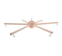 FOYTOKI Wooden Baby Mobile Frame with 6 Arms and Six-Leg Spherical Design, Sturdy and Easy DIY Assembly Nursery Mobile Hanger for Wind Chimes and Festive Decorations