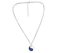 FOYTOKI Yin Yang Pendant Necklace for Men Black and White Embossed Star Moon Chain Jewelry Chinese Philosophy Inspired Accessory Suitable for Daily Wear and Parties Gift for Husband