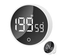 Foyucool 199 Minute Digital Kitchen Timers, Large LED Display Visual Timers, 2 in 1 Magnetic & Standable Countdown Countup Timer, 3 Adjustable Volume, for Cooking, Study, Exercise, White