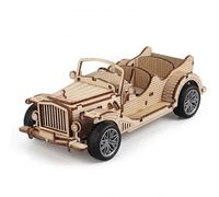 Foyucool 3D Wooden Puzzles for Adults, Mechanical Car Model Kits to Build, DIY Pull-Back Vehicle Construction Set, Creative Birthday for Teens Men (Vintage Car)