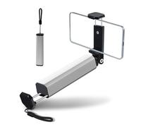 Foyucool Airplane in Flight Phone Holder, Travel Essentials Accessories for Flying, Universal Mobile Phone Stand, Foldable Pocket Size, 360° Rotation, Aluminum Material, Silver