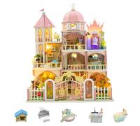 Foyucool DIY Miniature House Kit for Adults, Tiny House with LED Lights