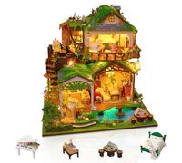 Foyucool DIY Miniature House Kit for Adults, Tiny House with LED Lights