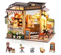 Foyucool DIY Miniature House Kits, Tiny Room Crafts to Assemble, Dollhouse Set for Adults to Building, Unique Birthday for Family and Friends, Bakery