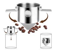 Foyucool Foldable Coffee Filter, Stainless Steel Reusable Portable Drip Cup with Fine Mesh, No Paper Needed, for Camping, Travel, Office and Kitchen Use