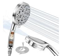 Foyucool High Pressure Shower Heads and Hose, 10 Spray Modes Shower Head with 1.5m Hose, Hard Water Filter Shower Head, for Motorhome, Bathroom, Gym