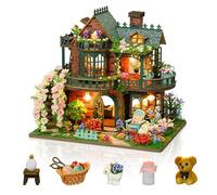 Foyucool Miniature Home Kit, LED Small House Kit, DIY Mini House Building Kit for Adults, Unique Gift for Birthday, Christmas, Fairy Garden