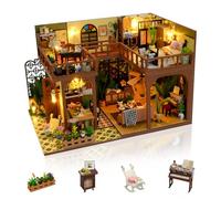 Foyucool Miniature House Kit for Adults, Vintage Loft Cottage, DIY Diorama Model Building with Furniture, Creative Craft Kit for Bookshelf Decoration, Unique Gift for Birthday, Mother's Day