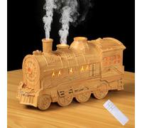 Foyucool Train Shape Humidifier, Essential Oil Diffuser with Night Light, 2 Spray Patterns and Jellyfish Shape Spray, Remote Control and Timing Function, for Office, Yoga and Relaxing