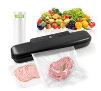 Foyucool Vacuum Sealer Machine with 30 Bags, Automatic Packer , Black | Food Vacuum Sealer with One-Touch & Manual Modes, Cyclone Suction, Ideal for Home Cooking, Leftovers & Bulk Storage