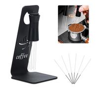 Foyucool WDT Tool Espresso Coffee Stirrer, Coffee Distributor Stainless Steel 6 Needles, Aluminium Alloy Magnetic Holder, Adjustable Range, with 6 Extra Needles