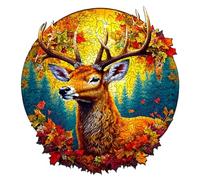 Foyucool Wooden Puzzles for Adults, Unique Puzzles for Adults, Irregular Animal Shaped Wooden Jigsaw Puzzles, Creative Birthday Gift, Collaborative Building , 30.0 × 23.1 cm, Deer