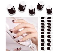 Foyute Semi Cured Gel Nail Strips, 20 Pcs Soft Self-Adhesive Gel Nail Polish Wraps Sticker for Salon-Quality Manicure Set,Long Lasting,Easy to Apply & Remove, Nail File & Wooden Stick