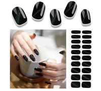 Foyute Semi Cured Gel Nail Strips, 20 Pcs Soft Self-Adhesive Gel Nail Polish Wraps Sticker for Salon-Quality Manicure Set,Long Lasting,Easy to Apply & Remove, Nail File & Wooden Stick