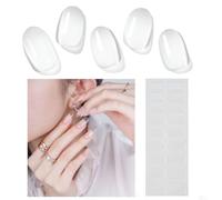 Foyute Semi Cured Gel Nail Strips, 20 Pcs Soft Self-Adhesive Gel Nail Polish Wraps Sticker for Salon-Quality Manicure Set,Long Lasting,Easy to Apply & Remove, Nail File & Wooden Stick