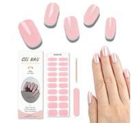 Foyute Semi Cured Gel Nail Strips, 20 Pcs Soft Self-Adhesive Gel Nail Polish Wraps Sticker for Salon-Quality Manicure Set,Long Lasting,Easy to Apply & Remove, Nail File & Wooden Stick