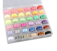 Foyy 36 Pcs Pre Wound Bobbins Thread Set with Case, Assorted Colors Sewing Machine Bobbins and Class 15 Bobbins for Brother Singer Janome Babylock Embroidery Machines, Sewing Accessories Kit