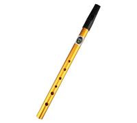 Foyy Authentic Irish Tin Whistle D Key, Premium Brass Six-Hole Penny Whistle for Celtic Folk Music - Perfect for Beginners, Intermediate & Expert Players - Includes Fingering Chart & Carry Pouch, Blac