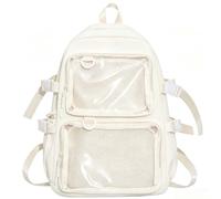 Fozehlad Kawaii Ita Backpack for Anime Badges, Pink Clear Window Backpack Bag, Cute Y2K Aesthetic Bookbag for Women