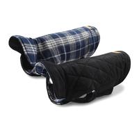 Fozexi Warm Reversible Dog Coat, Waterproof Dog Vest with Leash Hole, M | Classic Plaid Quilted Cold Weather Dog Vest, Windproof Soft Dog Apparel Jacket for Medium Dogs, Xmas Dogs Snowsuit Blue M
