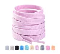Fozobaiy Flat Trainers Shoe laces, 8mm Wide Shoe Lace for Sneakers, Premium Trainer Shoe String, Replacements for Athletic Sport Shoelaces (Light Purple,23 inch/60cm(1 Pair))