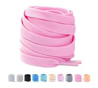 Fozobaiy Flat Trainers Shoe laces, 8mm Wide Shoe Lace for Sneakers, Premium Trainer Shoe String, Replacements for Athletic Sport Shoelaces (Pink,35 inch/90cm(1 Pair))