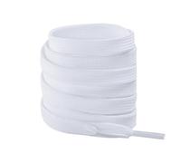 Fozobaiy Flat Trainers Shoe laces, 8mm Wide Shoe Lace for Sneakers, Premium Trainer Shoe String, Replacements for Athletic Sport Shoelaces (Snow White,23 inch/60cm(1 Pair))