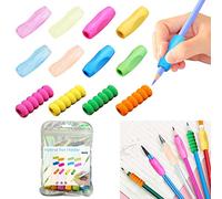 Fozuanei 12 PCS Silicone Pencil Grips, Soft Writing Aid Tool, Ergonomic Training Grip, Colorful Student Tool, Adult Posture Correction (3 Styles) (HXUKZ-017)