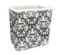 Fozxsvg 4.5 Gallon Bamboo Waste Basket, Collapsible Trash Can, Decorative Garbage Bin for Living Room, Bedroom, Office, Kitchen, Bathroom, Small Laundry Basket