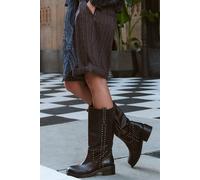 FP Collection Blazing Saddles Pull-On Boots by Free People in Chocolate Leather, Size: US 8.5 - female