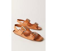 FP Collection Blossom Buckle Sandals by Free People in Luggage Leather, Size: US 8 - female