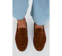 FP Collection Carry On Loafers by Free People in Cognac Oily Suede, Size: US 7.5 - female