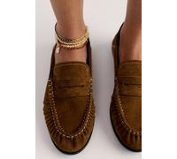 FP Collection Carry On Loafers by Free People in Tobacco Oiled Suede, Size: US 8.5 - female