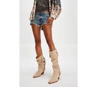 FP Collection Faith Fringe Western Boots Shoe by Free People in Sunstone Sand Suede, Size: US 8 - female