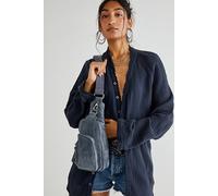FP Collection Hudson Suede Sling Bag by Free People in Slate - female