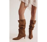 FP Collection Kiki Kitten Heel Boots by Free People in Espresso Suede, Size: US 8 - female