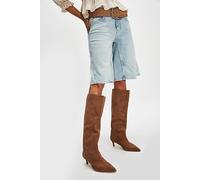 FP Collection Kiki Kitten Heel Boots by Free People in Tan Suede, Size: US 10 - female