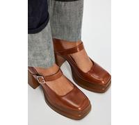 FP Collection Marais Mary Janes by Free People in Chestnut Leather, Size: US 9 - female