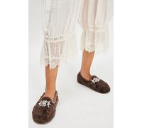 FP Collection Slumber Party Loafer Slippers by Free People in Mocha, Size: US 9 - female