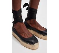 FP Collection Starboard Wrap Espadrilles by Free People in Black, Size: US 7 - female