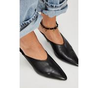 FP Collection Stellar Mules by Free People in Black Leather, Size: US 6.5 - female