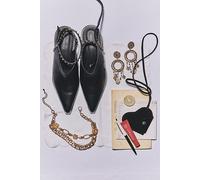 FP Collection Tell Me About It Studded Wrap Heels by Free People in Black, Size: US 7.5 - female