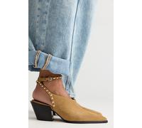 FP Collection Tell Me About It Studded Wrap Heels by Free People in Tan Suede, Size: US 7 - female