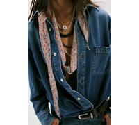 FP Collection Tilly Skinny Silk Convertible Scarf by Free People in Ditsy Dots Pink - female
