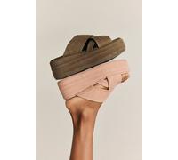 FP Collection Wanderbay Flatform Sandals by Free People in Olive, Size: US 9 - female