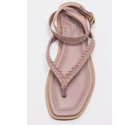 FP Collection Waverly Whipstitch Thong Sandals by Free People in Pearl Blush Suede Combo, Size: US 9 - female