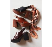 FP Collection Zoe Crisscross Platforms by Free People in Espresso, Size: EU 38.5 - female